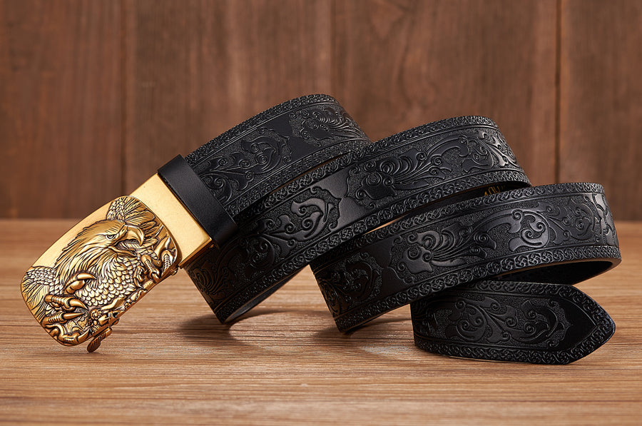 Eagle Alloy Automatic Leather Belt For Men - skyjackerz
