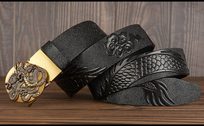Luxury Designer Dragon Leather Belt For Men - skyjackerz
