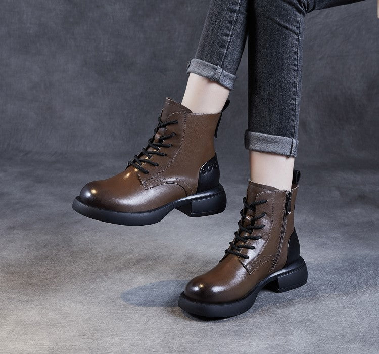 Women's Calfskin Warm Short Boots - skyjackerz
