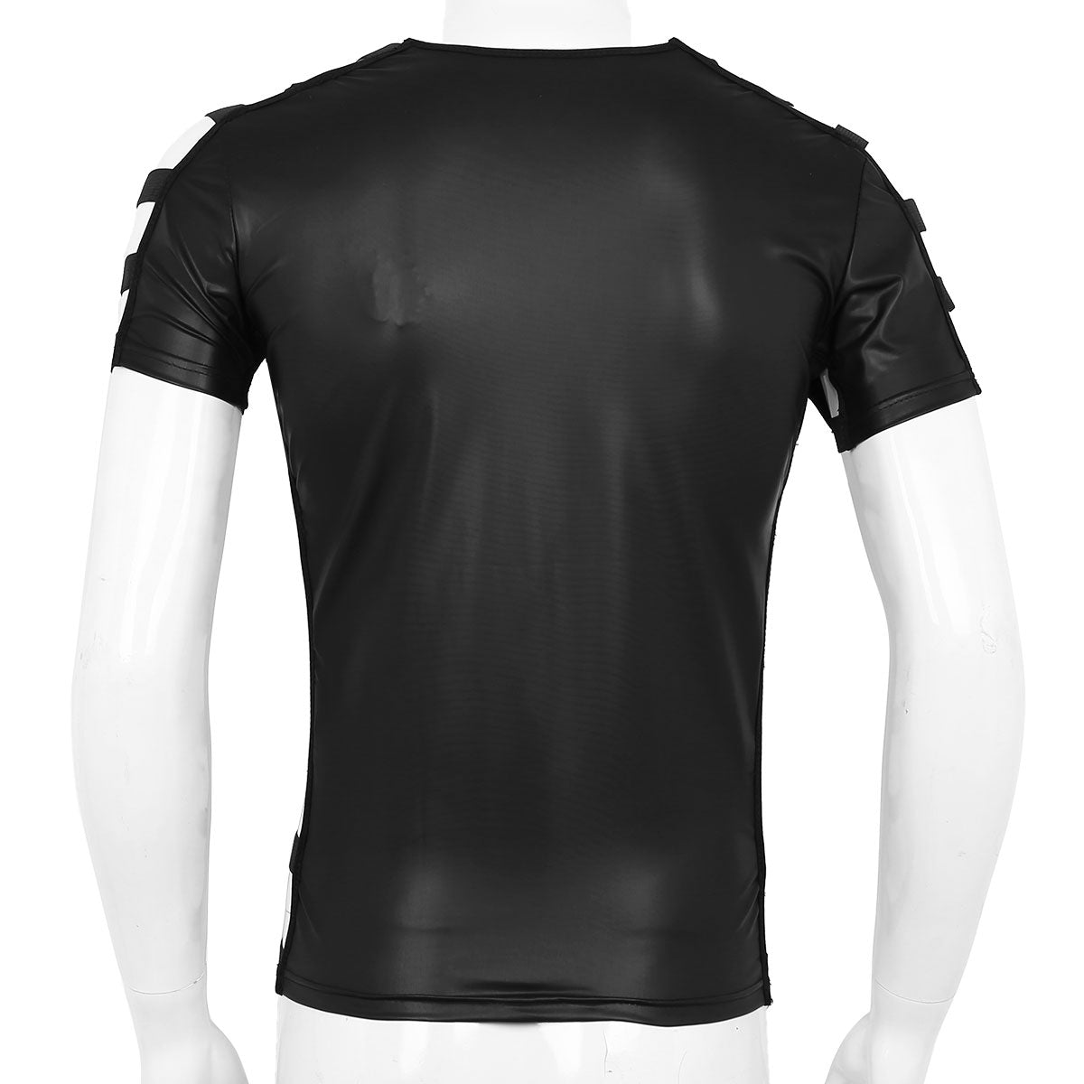 Men's Leather Sexy Cut Out Top - skyjackerz