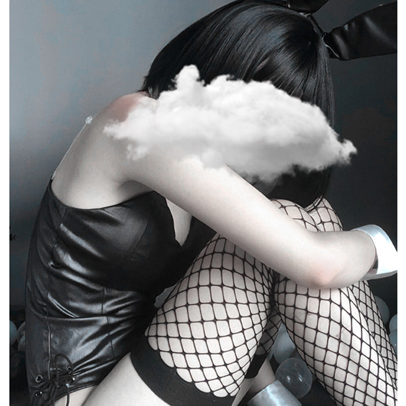 Black / Without Pantyhose / M Cute Bunny Leather Set for Women - skyjackerz