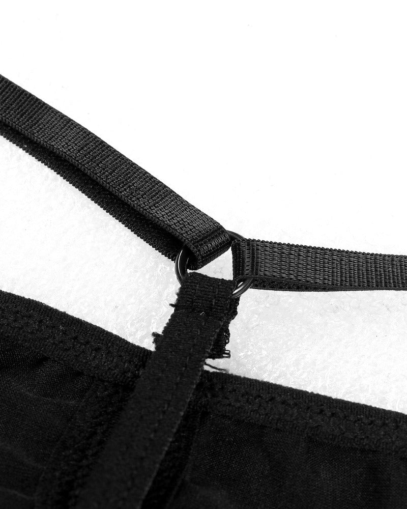 Women's Leather Black Bikini Set - skyjackerz