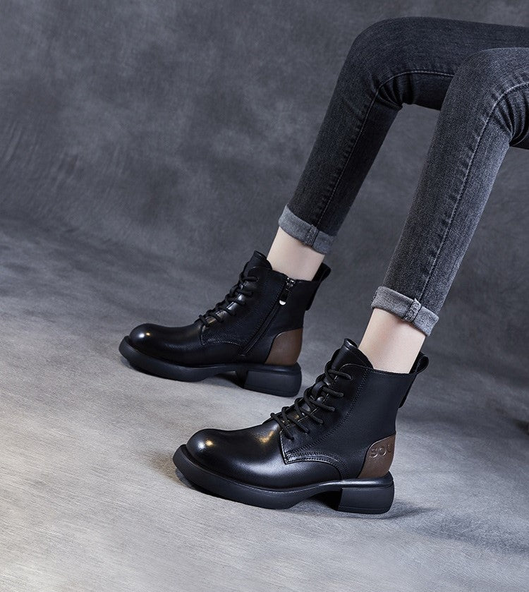 Women's Calfskin Warm Short Boots - skyjackerz