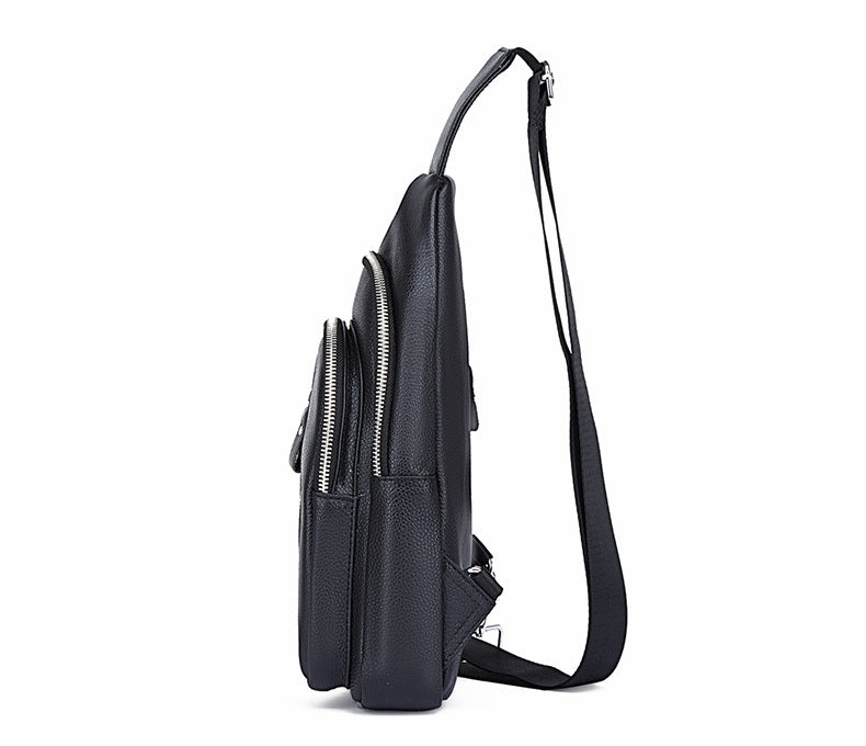 Men's Leather Black Travel Bag - skyjackerz