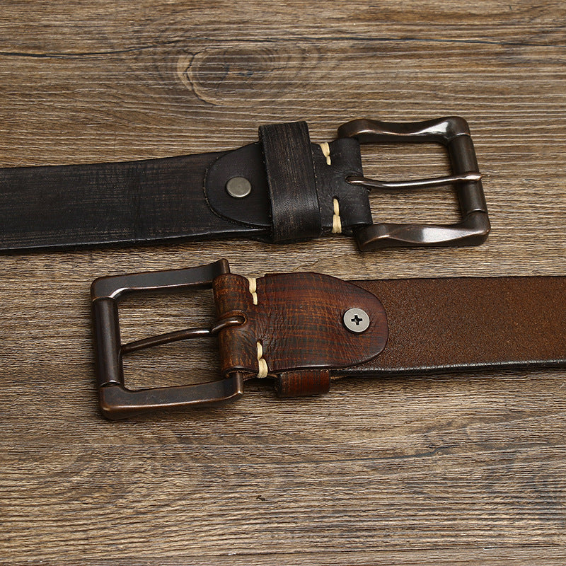 Black / 100 cm Men's Dress Belt - Business Style Pin Buckle - skyjackerz