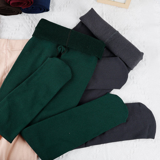 Dark Grey / One-Size Women's Velvet Winter Pantyhose - skyjackerz