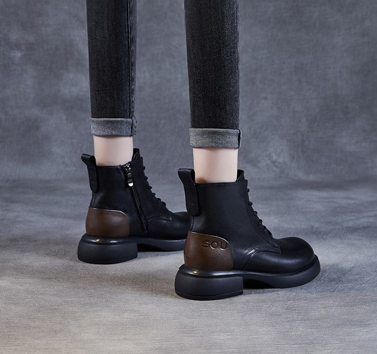 Women's Calfskin Warm Short Boots - skyjackerz