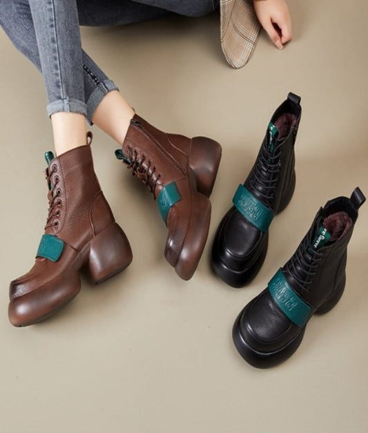 Women's Chunky High Heel Ankle Boots - skyjackerz