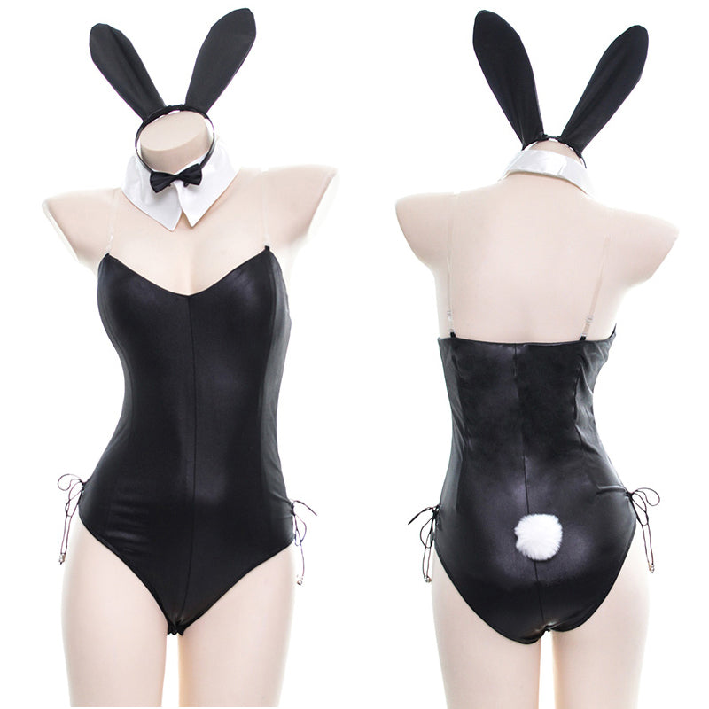 Black / Without Pantyhose / M Cute Bunny Leather Set for Women - skyjackerz