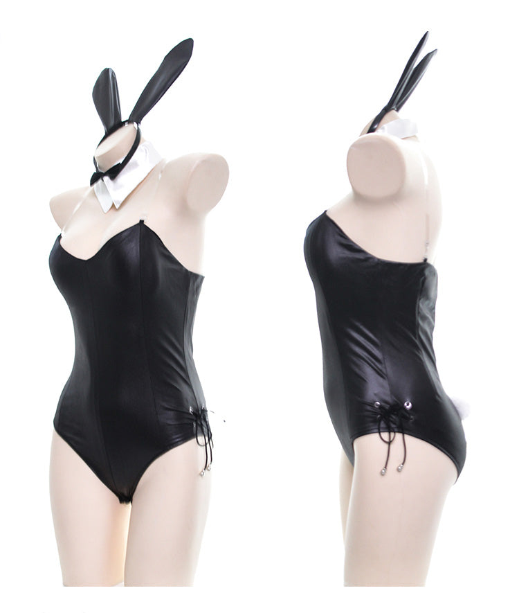 Black / Without Pantyhose / M Cute Bunny Leather Set for Women - skyjackerz