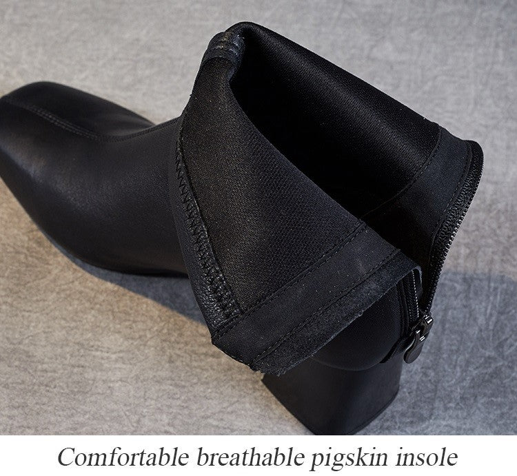 Sheepskin Leather Mid-Calf Boots - skyjackerz