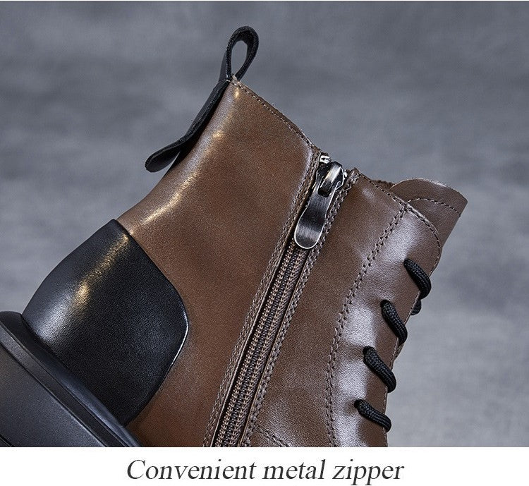 Women's Calfskin Warm Short Boots - skyjackerz