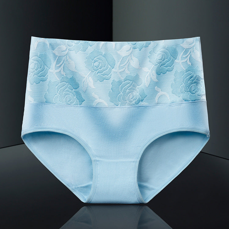 A - Light Blue / M Cotton High Waisted Abdominal Underwear - skyjackerz
