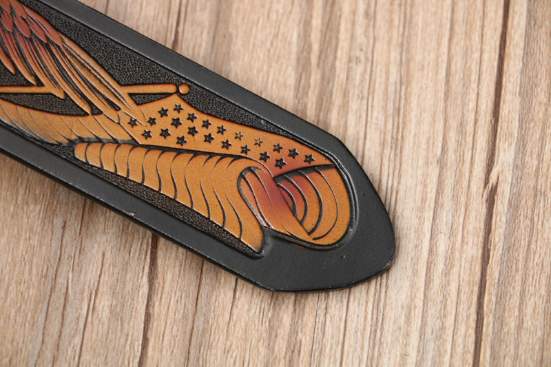 Eagle Buckle - Bronze / Black / 105 cm Men's Eagle Embossed Leather Belt - skyjackerz