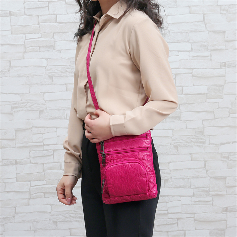 Brown Women's Leather Shoulder Bag - Multi-Pockets Casual Handbag - skyjackerz