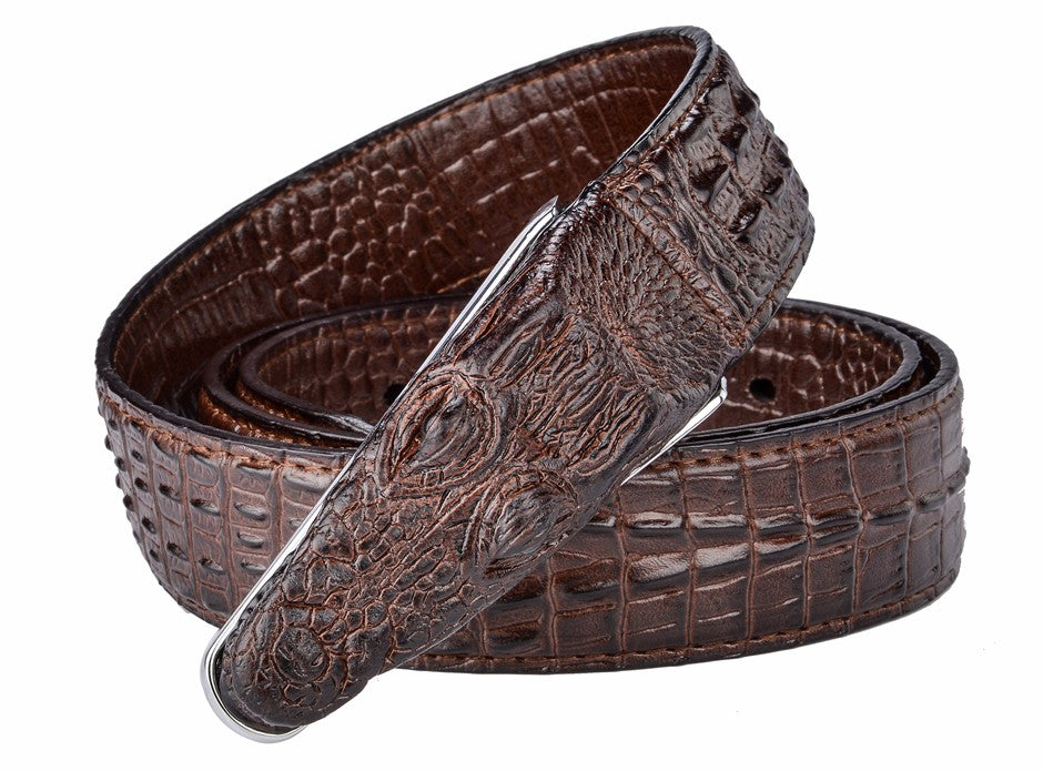 Men's Stylish Crocodile Leather Belt - skyjackerz