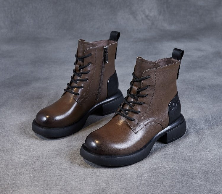 Women's Calfskin Warm Short Boots - skyjackerz