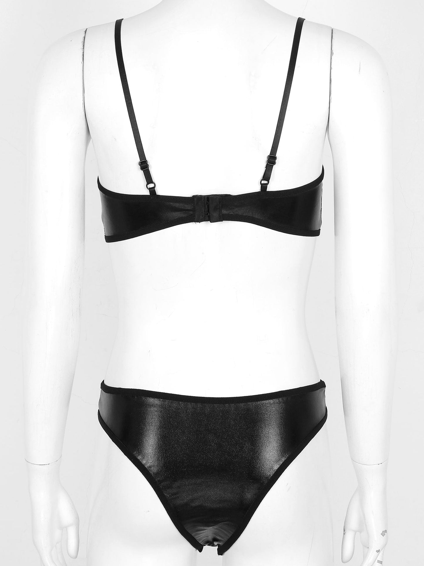Leather Black Bikini Set - skyjackerz