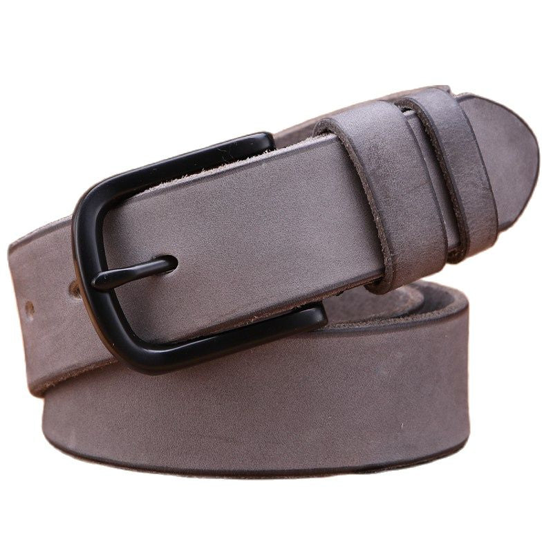 Light Grey / 100 Men's Full Grain Genuine Leather Belt - skyjackerz