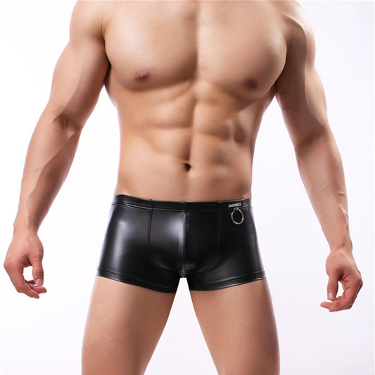 Black / M Men's Soft Leather Black Boxershorts - skyjackerz