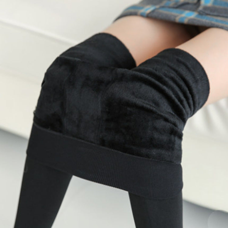 Black / One-Size Women's Velvet Winter Pantyhose - skyjackerz