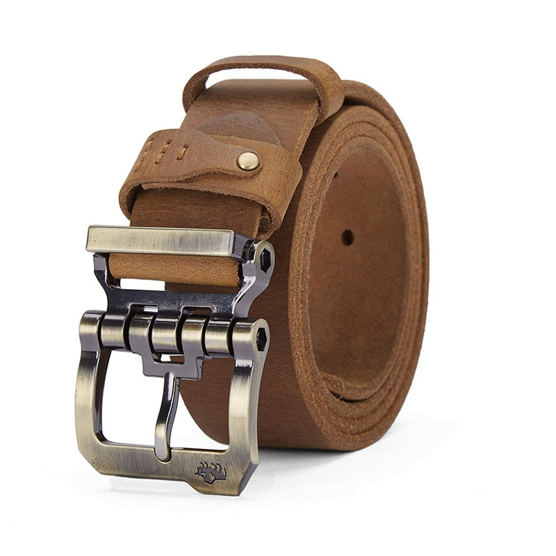 Coffee / 120 cm Men's Luxury Strap Pin Buckle Leather Belt - skyjackerz
