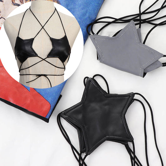 Women Leather Star Shape Bra - skyjackerz