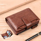 Brown Trifold Leather Wallet For Men - skyjackerz