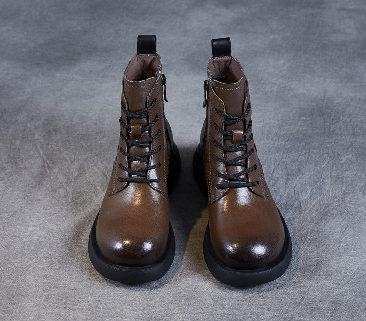 Women's Calfskin Warm Short Boots - skyjackerz