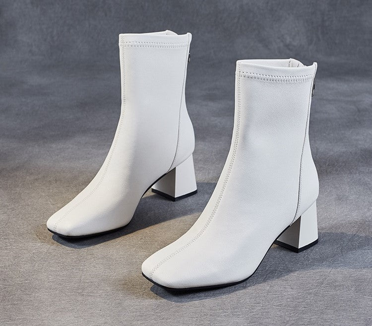 Sheepskin Leather Mid-Calf Boots - skyjackerz