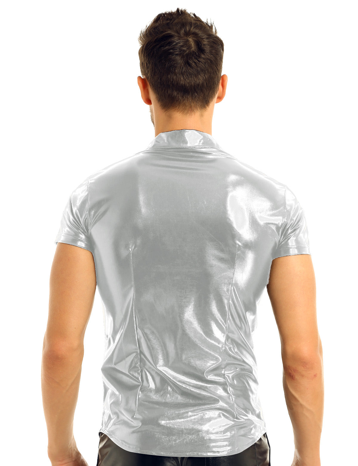 Men's Leather Metallic Club Top - skyjackerz