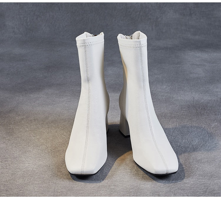 Sheepskin Leather Mid-Calf Boots - skyjackerz