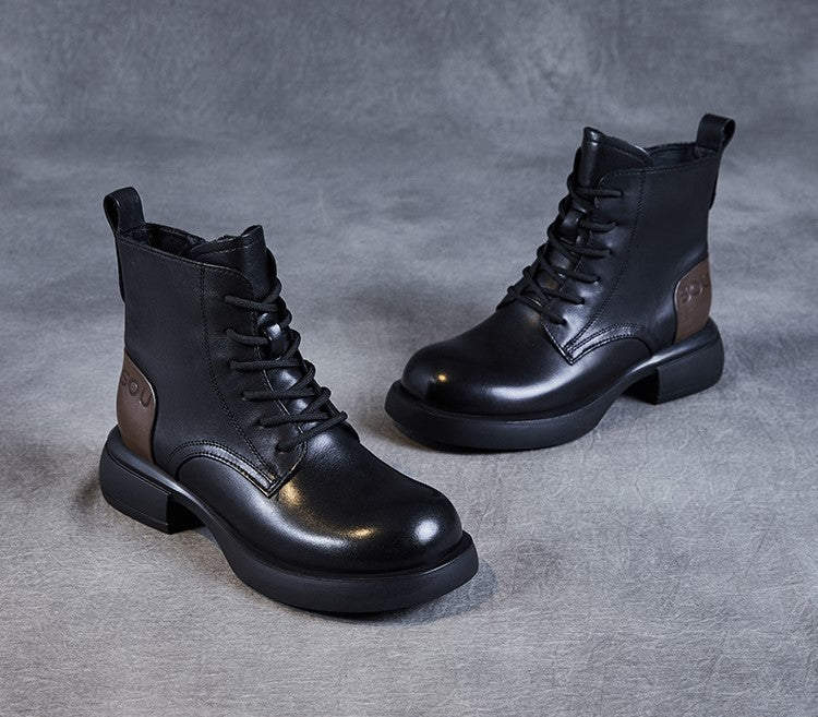 Women's Calfskin Warm Short Boots - skyjackerz