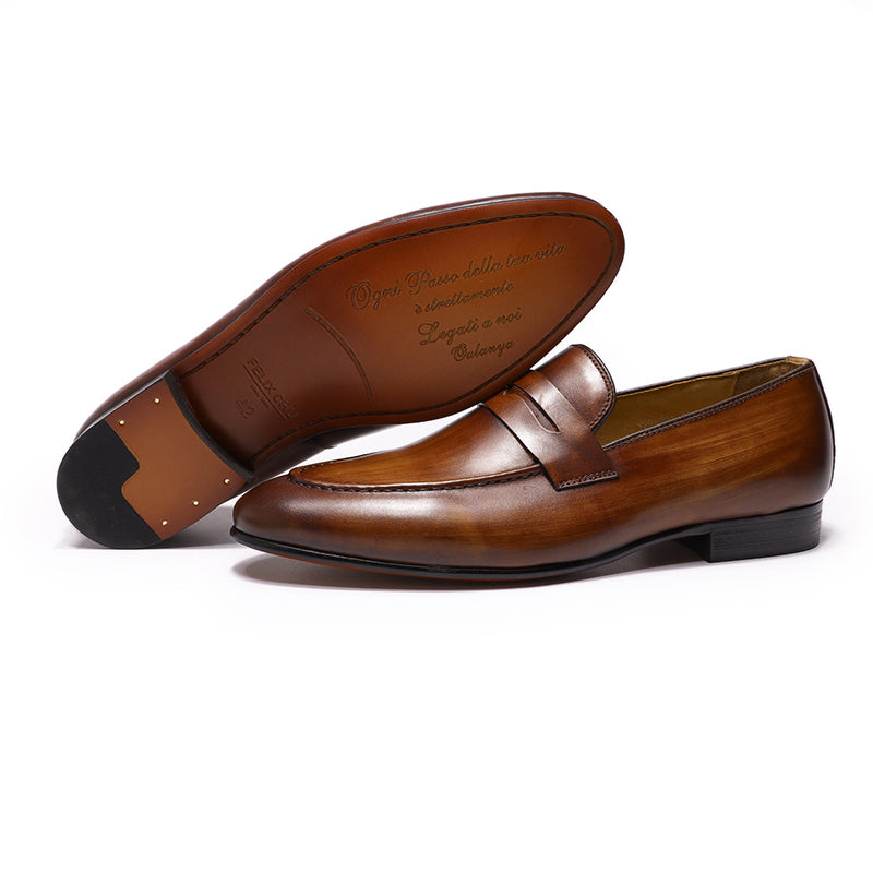 Brown / 6 Men's Leather Casual Dress Shoes - skyjackerz