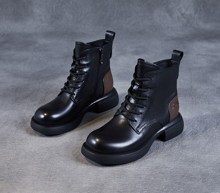 Women's Calfskin Warm Short Boots - skyjackerz