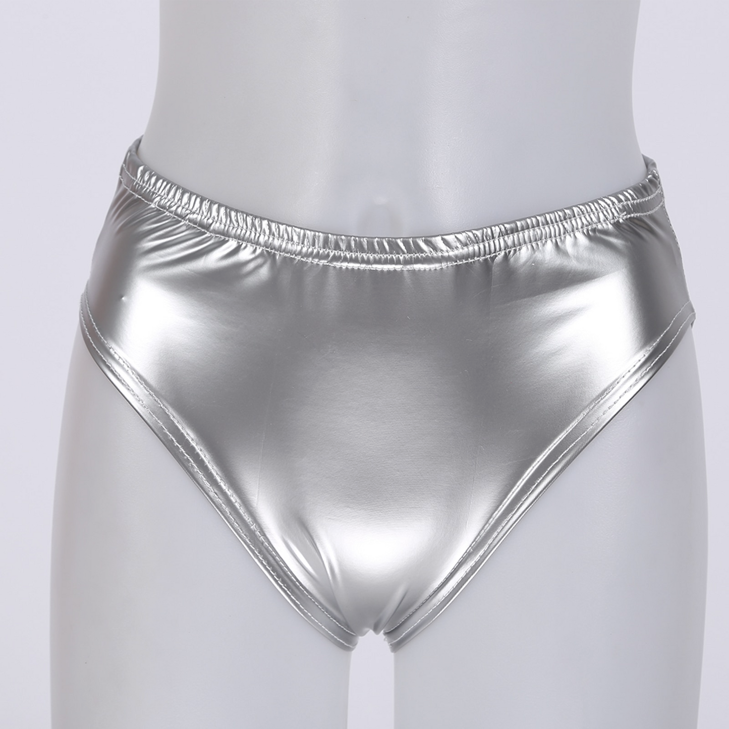 Silver / S Women's Latex Lingerie Panties - skyjackerz