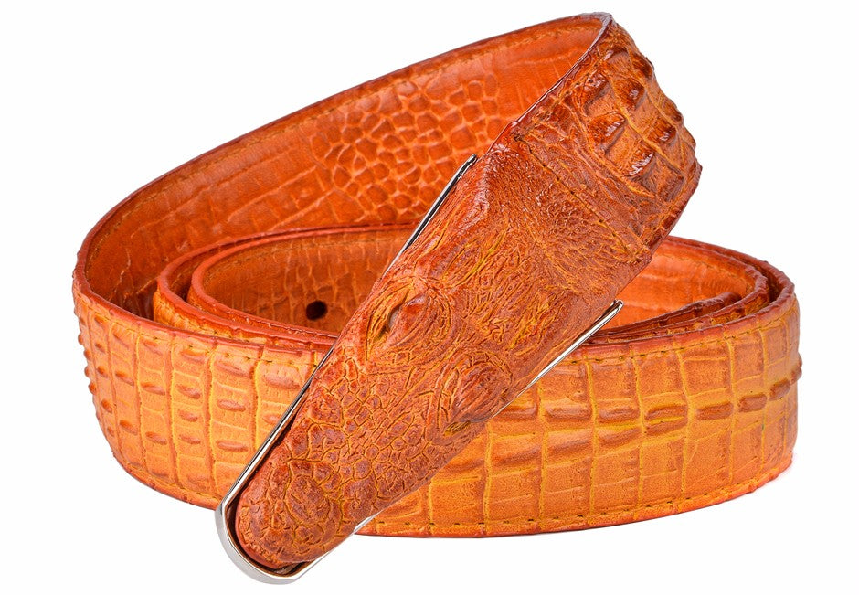 Men's Stylish Crocodile Leather Belt - skyjackerz