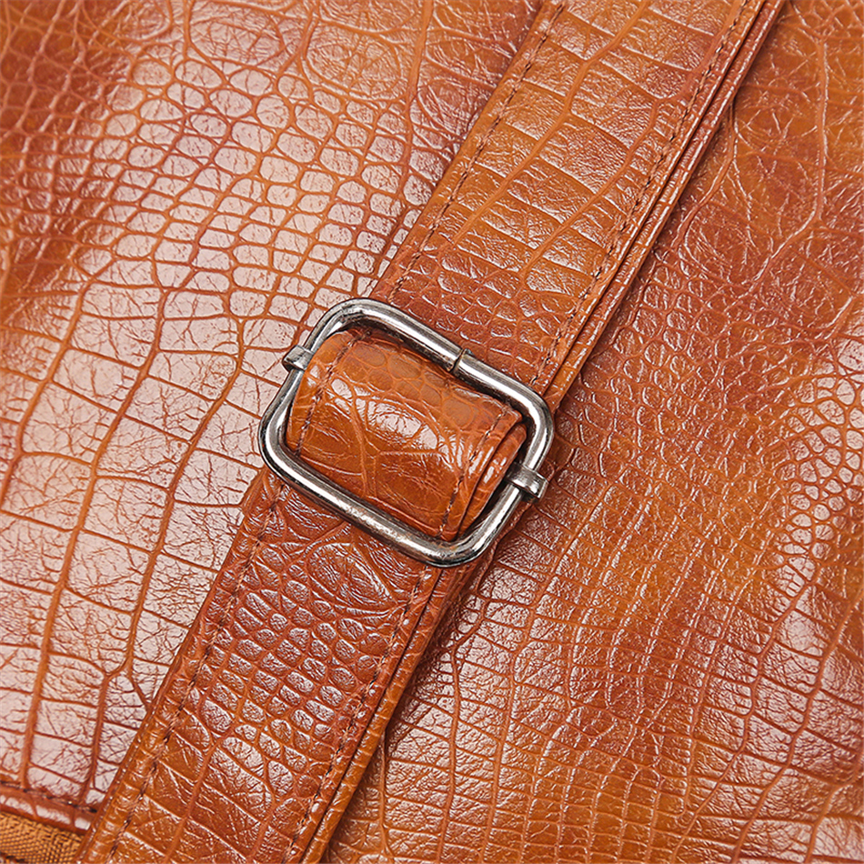 Brown Women's Leather Shoulder Bag - Multi-Pockets Casual Handbag - skyjackerz