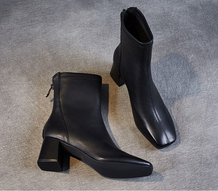 Sheepskin Leather Mid-Calf Boots - skyjackerz