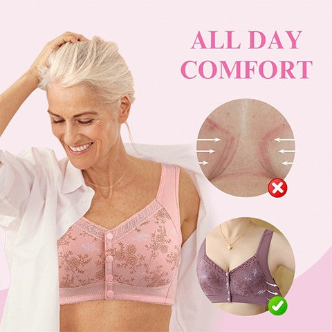 Beige / L Cotton Front Closure Bra - skyjackerz