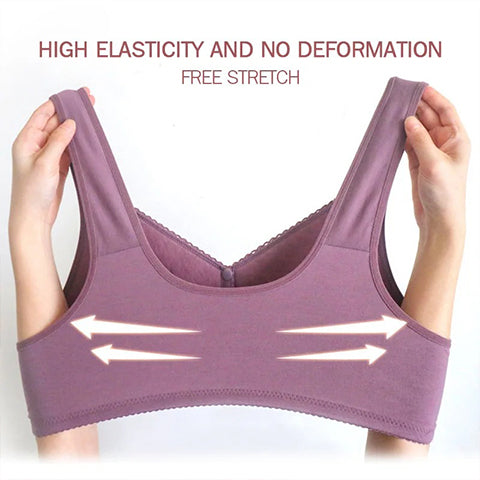 Beige / L Cotton Front Closure Bra - skyjackerz