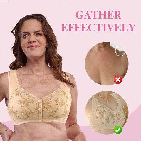 Beige / L Cotton Front Closure Bra - skyjackerz