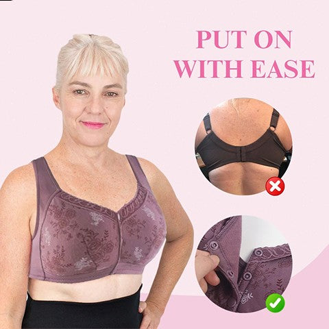 Beige / L Cotton Front Closure Bra - skyjackerz