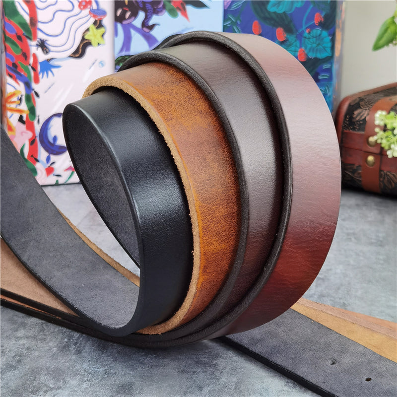 Yellow Brown / 95 cm Luxury Carved Leather Belt for Men - Floral Design - skyjackerz