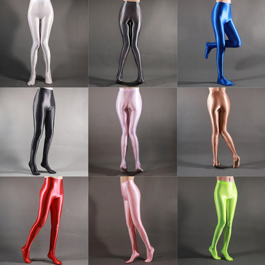 Light Purple / M Women's Shiny Satin Sport Stockings - skyjackerz