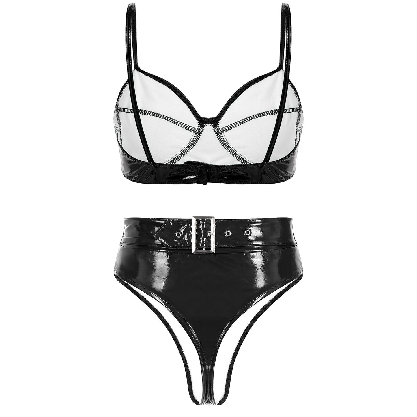 Women's Leather High Cut Party Outfit - skyjackerz