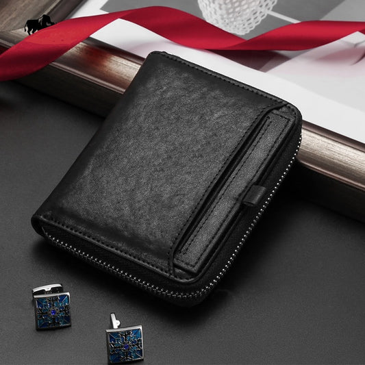 Men's Leather Short Luxury Wallet - skyjackerz