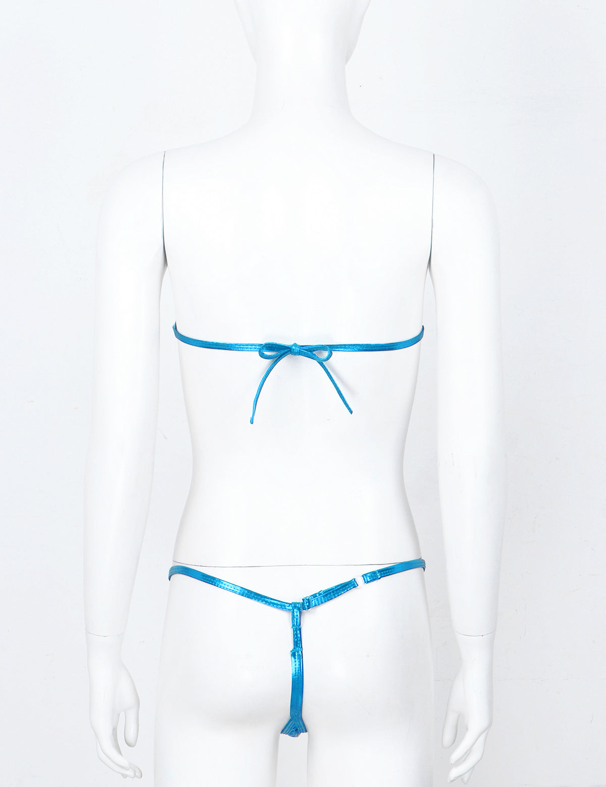 Women's Shiny Leather Bikini Set - skyjackerz