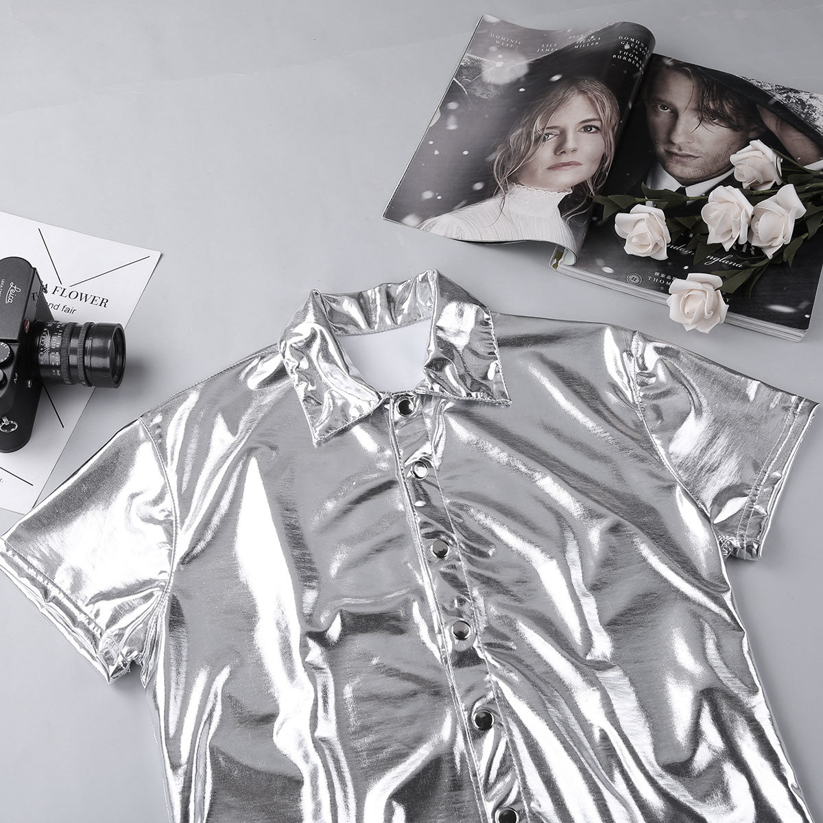 Men's Leather Metallic Club Top - skyjackerz