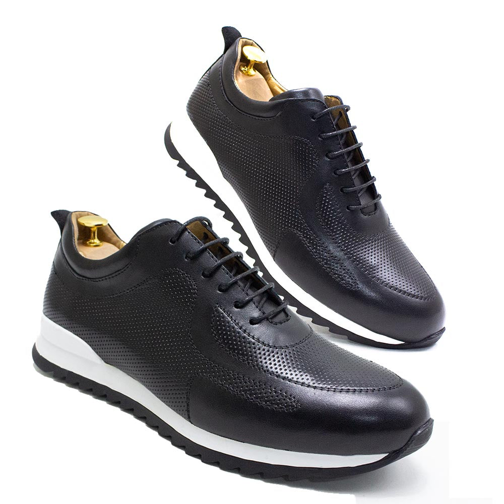 Men's Leather Lace-Up Sneakers - skyjackerz